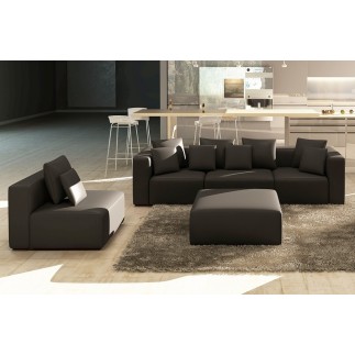 Canapé modulable COMBINO CUIR PRESTIGE LUXE, NOIR