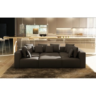 Canapé modulable COMBINO CUIR PRESTIGE LUXE, NOIR