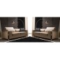 Ensemble de 2 canapés 3 places en cuir italien buffle LUXY, beige