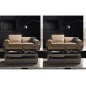 Ensemble de 2 canapés 3 places en cuir italien buffle LUXY, beige