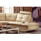 Canapé d'angle en cuir buffle italien de luxe 6/7 places BELLALIGNA, beige, angle droit