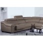 Canapé d'angle en cuir buffle italien de luxe Londres couleur moka, personnalisé sur mesure, sans bar et une assise en moins, 31