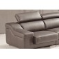 Canapé d'angle en cuir buffle italien de luxe Londres couleur moka, personnalisé sur mesure, sans bar et une assise en moins, 31
