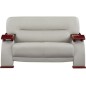 Ensemble composé d'un canapé 2 places et d'un fauteuil en cuir luxe haut de gamme, TENTATION. Gris clair