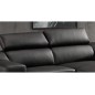 Canapé d'angle en cuir buffle italien de luxe ZENDO, noir, angle droit