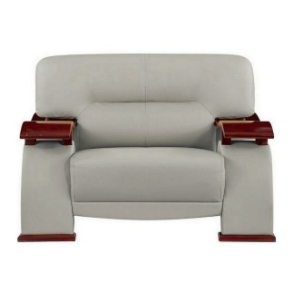 Fauteuil 1 place en cuir luxe haut de gamme, TENTATION. Gris clair