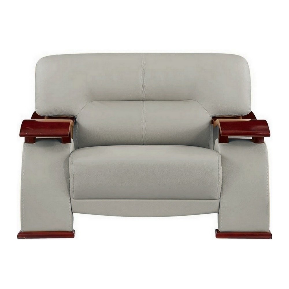 Fauteuil 1 place en cuir luxe haut de gamme, TENTATION. Gris clair