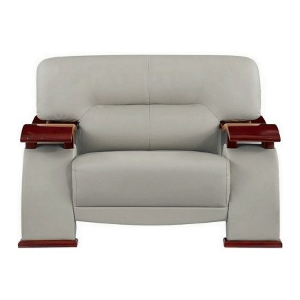 Fauteuil 1 place en cuir luxe haut de gamme, TENTATION. Gris clair