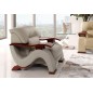 Fauteuil 1 place en cuir luxe haut de gamme, TENTATION. Gris clair