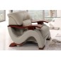 Fauteuil 1 place en cuir luxe haut de gamme, TENTATION. Gris clair