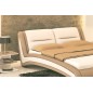 Lit en cuir italien de luxe DINO, blanc / beige, 160x200