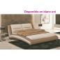 Lit en cuir italien de luxe DINO, blanc / blanc, uni, (disponible en blanc uni), 160x200