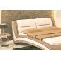 Lit en cuir italien de luxe DINO, blanc / blanc, uni, (disponible en blanc uni), 160x200