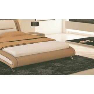 Lit en cuir italien de luxe DINO, blanc / blanc, uni, (disponible en blanc uni), 160x200