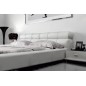 Lit en cuir italien de luxe REVA, 140x190, blanc