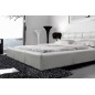Lit en cuir italien de luxe REVA, 140x190, blanc