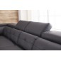 Canapé d'angle cuir buffle italien 7/8 places, BELLISSIMO, noir et blanc, angle gauche