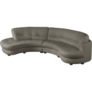 Canapé en cuir italien de luxe 5/6 places BRETINI gris foncé, côté accoudoir droit
