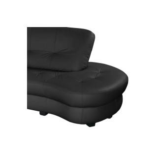 Canapé en cuir italien de luxe 5/6 places BRETINI noir, côté accoudoir gauche