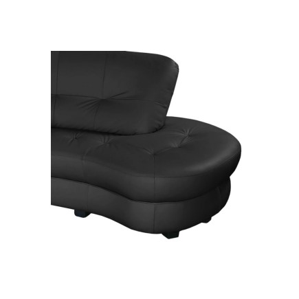 Canapé en cuir italien de luxe 5/6 places BRETINI noir, côté accoudoir gauche