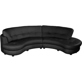 Canapé en cuir italien de luxe 5/6 places BRETINI noir, côté accoudoir gauche
