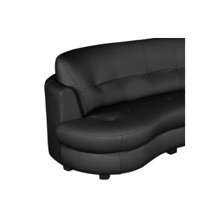 Canapé en cuir italien de luxe 5/6 places BRETINI noir, côté accoudoir gauche