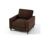 Fauteuil 1 place en tissu de qualité SWEDEN, chocolat