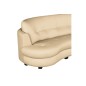 Canapé en cuir italien de luxe 5/6 places BRETINI beige, côté accoudoir gauche