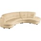 Canapé en cuir italien de luxe 5/6 places BRETINI beige, côté accoudoir gauche