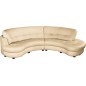 Canapé en cuir italien de luxe 5/6 places BRETINI beige, côté accoudoir gauche