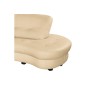 Canapé en cuir italien de luxe 5/6 places BRETINI beige, côté accoudoir gauche