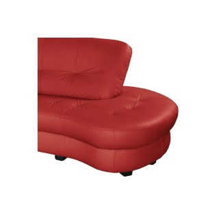 Canapé en cuir italien de luxe 5/6 places BRETINI rouge foncé, côté accoudoir gauche