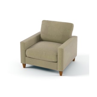 Fauteuil 1 place en tissu de qualité SWEDEN, beige