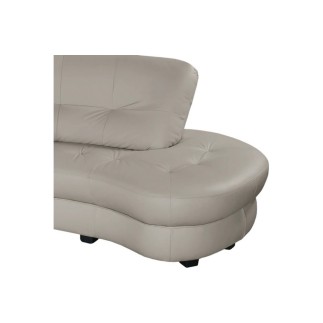 Canapé en cuir italien de luxe 5/6 places BRETINI gris clair, côté accoudoir gauche