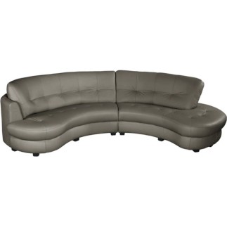 Canapé en cuir italien de luxe 5/6 places BRETINI gris foncé, côté accoudoir gauche