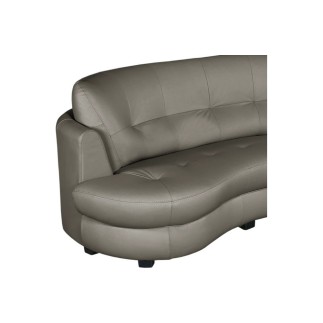 Canapé en cuir italien de luxe 5/6 places BRETINI gris foncé, côté accoudoir gauche