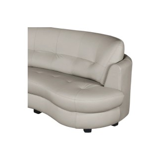 Canapé en cuir italien de luxe 5/6 places BRETINI gris clair, côté accoudoir droit