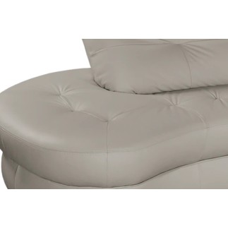 Canapé en cuir italien de luxe 5/6 places BRETINI gris clair, côté accoudoir droit