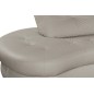 Canapé en cuir italien de luxe 5/6 places BRETINI gris clair, côté accoudoir droit