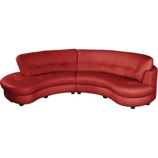 Canapé en cuir italien de luxe 5/6 places BRETINI rouge foncé, côté accoudoir droit