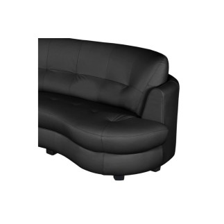 Canapé en cuir italien de luxe 5/6 places BRETINI noir, côté accoudoir droit