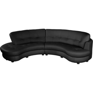 Canapé en cuir italien de luxe 5/6 places BRETINI noir, côté accoudoir droit