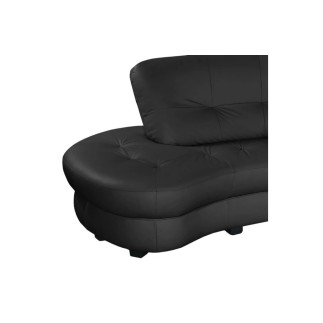 Canapé en cuir italien de luxe 5/6 places BRETINI noir, côté accoudoir droit