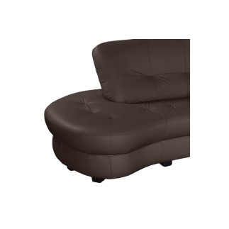 Canapé en cuir italien de luxe 5/6 places BRETINI chocolat, côté accoudoir droit