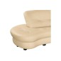 Canapé en cuir italien de luxe 5/6 places BRETINI beige, côté accoudoir droit