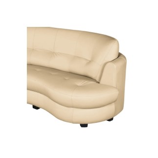 Canapé en cuir italien de luxe 5/6 places BRETINI beige, côté accoudoir droit