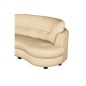 Canapé en cuir italien de luxe 5/6 places BRETINI beige, côté accoudoir droit