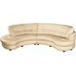 Canapé en cuir italien de luxe 5/6 places BRETINI beige, côté accoudoir droit