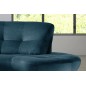 Canapé en velours luxe 5/6 places BRENNER bleu foncé, côté accoudoir gauche