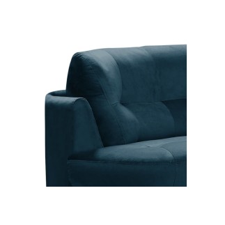 Canapé en velours luxe 5/6 places BRENNER bleu foncé, côté accoudoir gauche